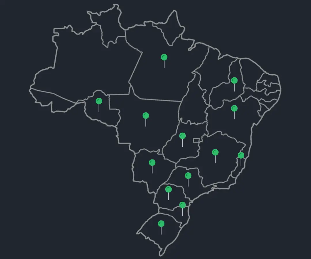 Mapa do Brasil demonstrando quais estados aceitam a assinatura digital ou eletrônica
