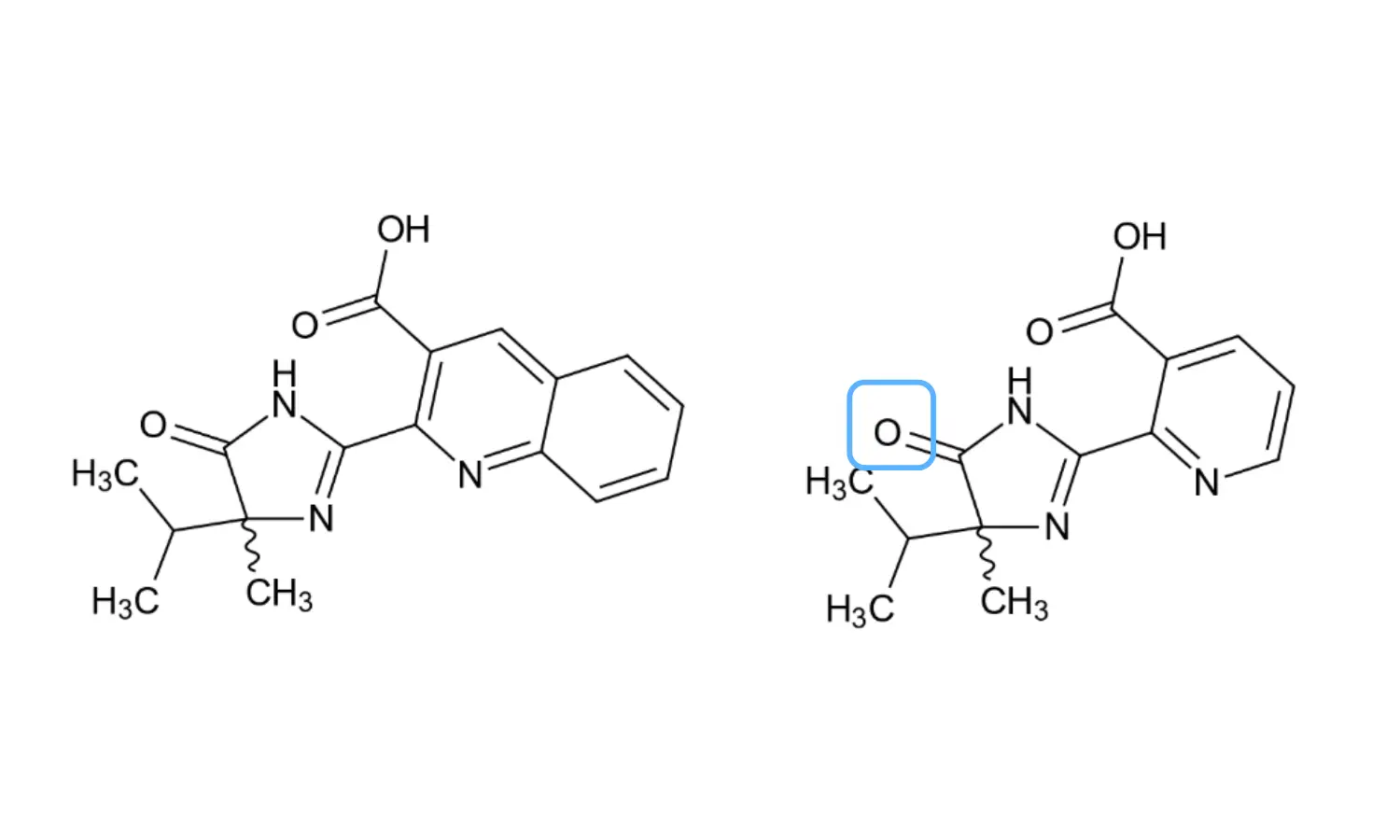 estrutura molecular do imazaquin e imazapyr