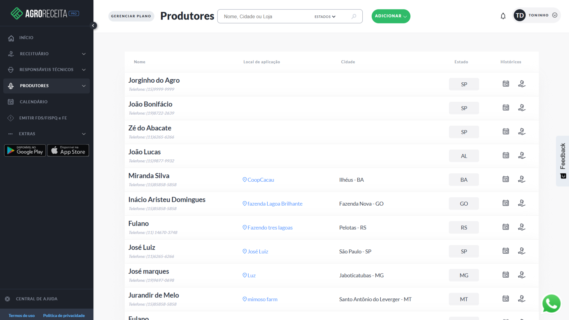 Cadastro de Produtores Rurais na AgroReceita